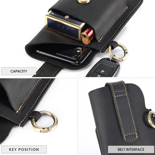 Fanny pack de couro masculino
