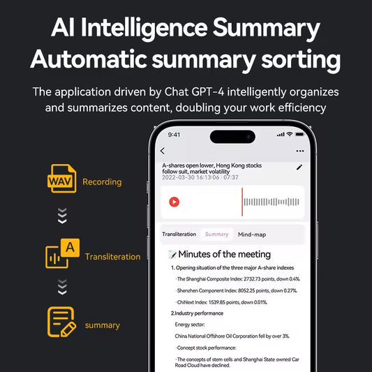 A3 supports ChatGPT magnetic charging translation voice recorder8g