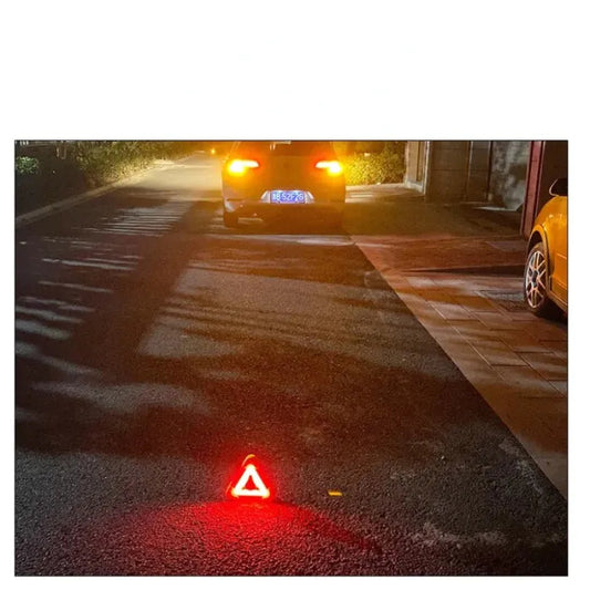 E5 Placa de advertência de carro, tripé de carro, lanterna de emergência solar